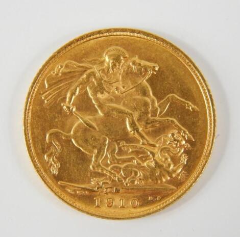 An Edward VII gold sovereign