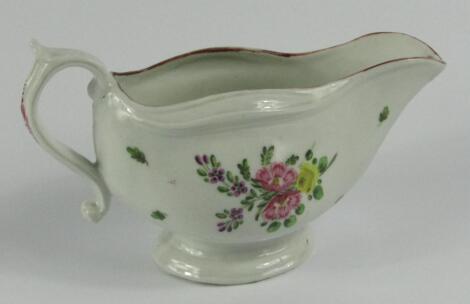 A late 18thC porcelain sauce boat