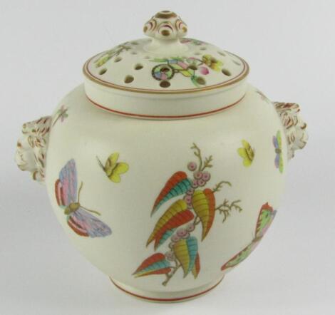 A mid 19thC Parian porcelain pot pourri vase