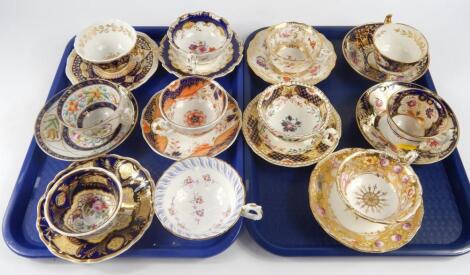 English porcelain early 19thC tea cups and saucers