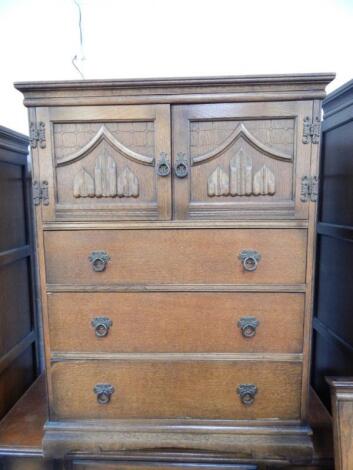 An Old Charm oak linen press