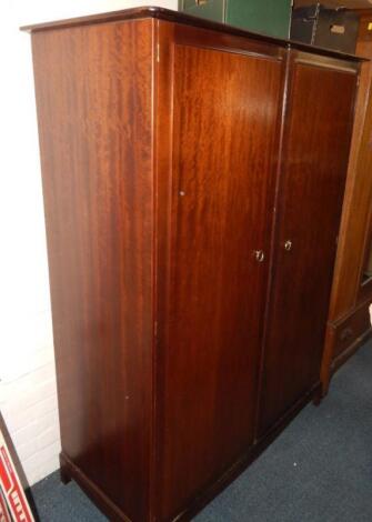 A Stag mahogany double wardrobe