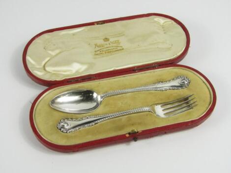 An Edwardian silver christening set