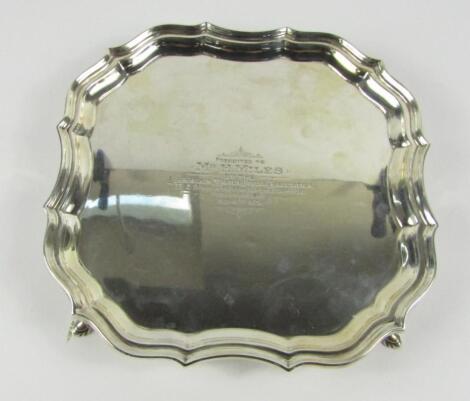 A George V silver presentation salver