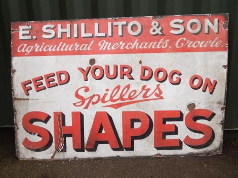 An enamel sign for E Shillito & Son