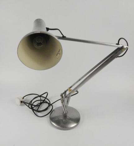 A Herbert Terry & Sons Ltd 1970's polished steel and aluminium anglepoise lamp