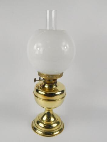 A Duplex brass oil lamp