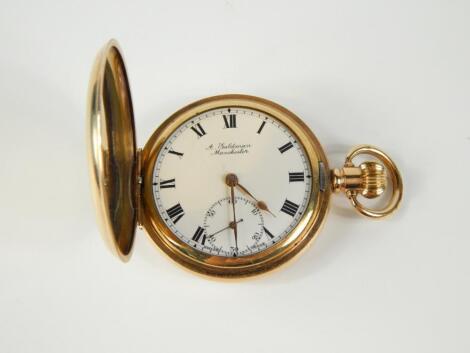 A gentleman's gold plated pocket watch by A Goldman