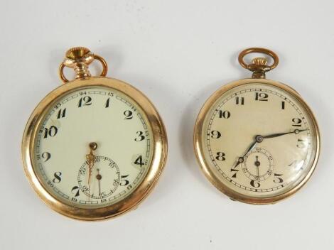 A Junghams gold plated gentleman's open faced pocket watch