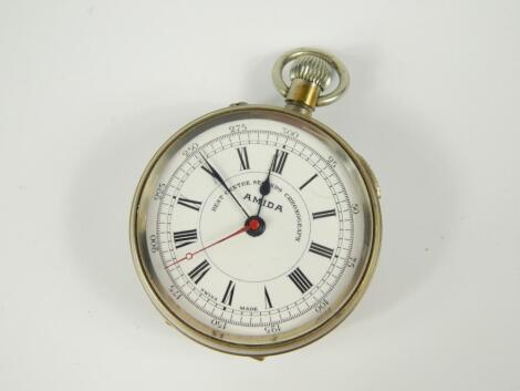 An Amida plated chronograph pocket watch