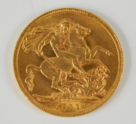 A George V gold sovereign