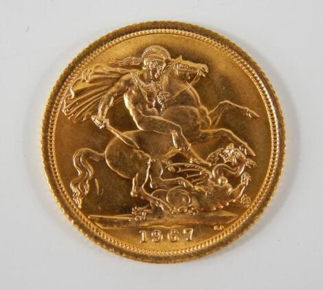 An Elizabeth II gold sovereign