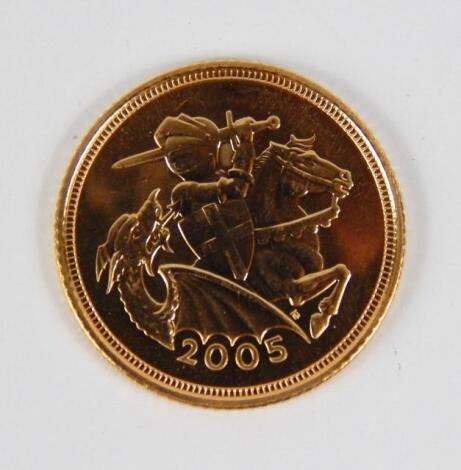 An Elizabeth II gold half sovereign