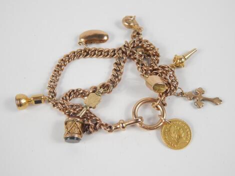 A 9ct gold charm bracelet