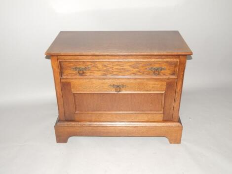 An oak side cabinet