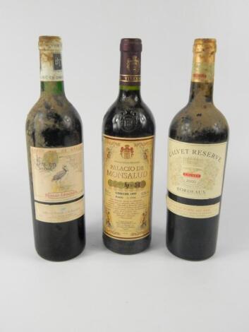 A bottle of Palacio de Monsalud Cosecha 1997