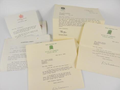 A letter from Mrs Thatcher MP