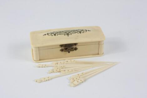 A late Victorian ivorine oblong box