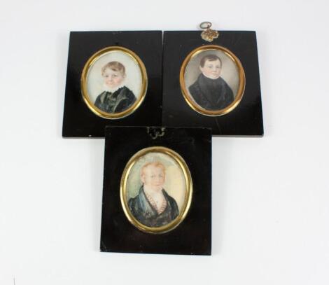 Three 19thC portrait miniatures