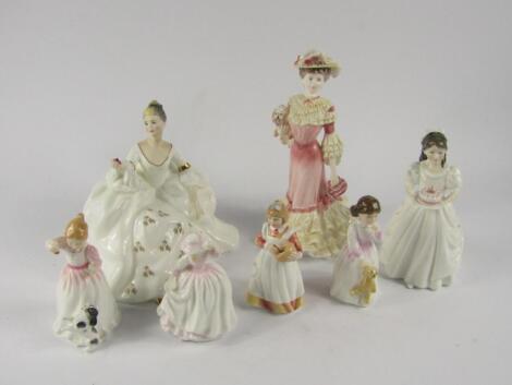 Six Royal Doulton porcelain figures