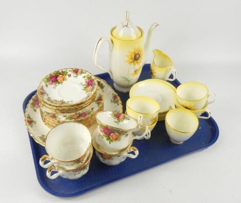 A Royal Albert porcelain part coffee service