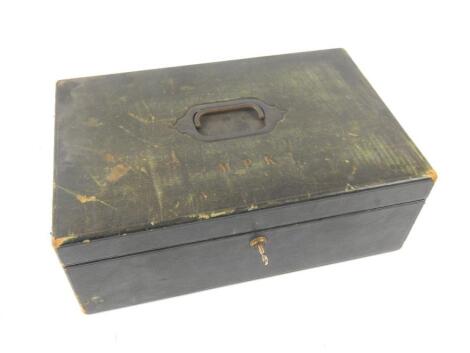A Victorian green Morocco document case