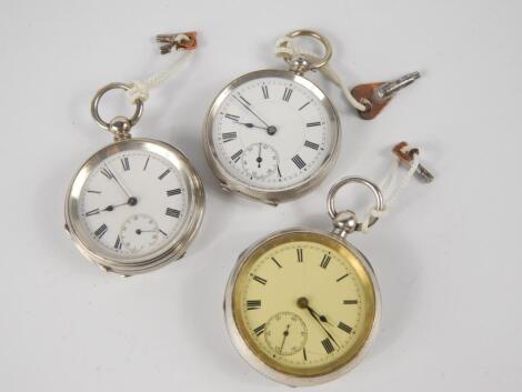 A Victorian silver open faced key wind gentleman's pocket watch