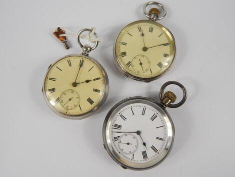 A Victorian silver open faced key wind gentleman's pocket watch