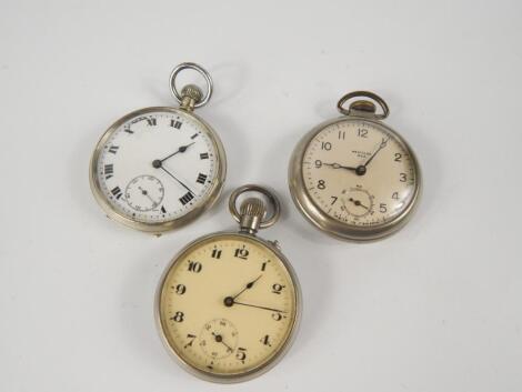 A Canadian gentleman's open faced keyless wind pocket watch