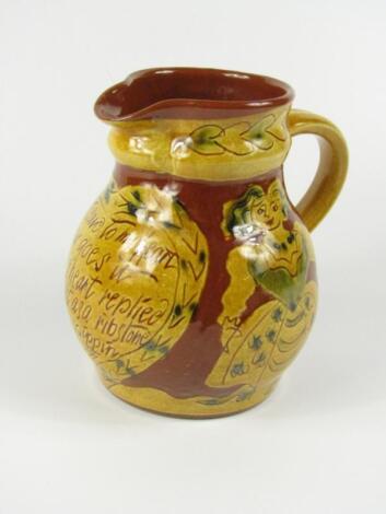 An advertising slipware jug