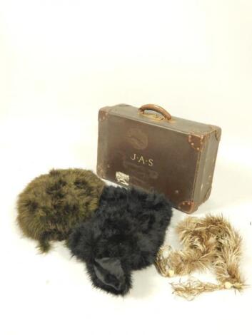 A vintage ostrich feather hand muff