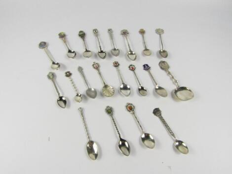 A collection of 20 mainly silver plated souvenir spoons