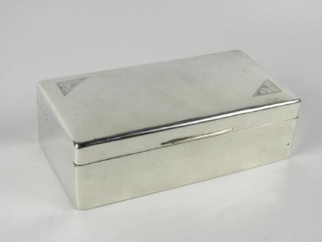 A George V silver cigarette box