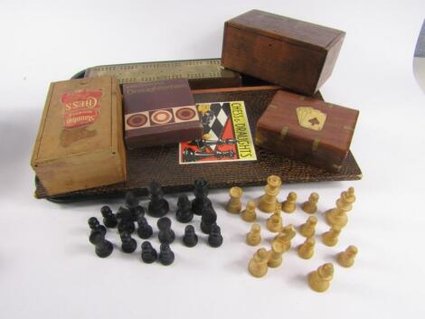 A Staunton wooden chess set