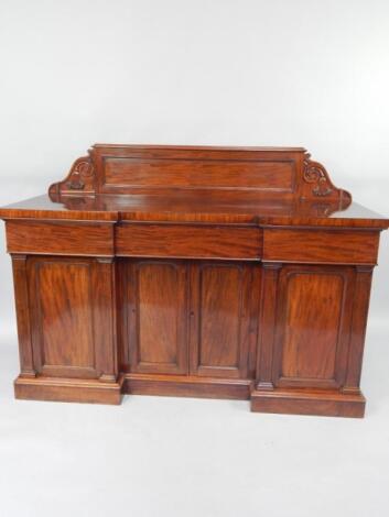 A Victorian mahogany breakfront sideboard