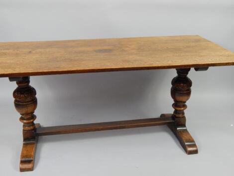 A Jacobean style oak refectory dining table