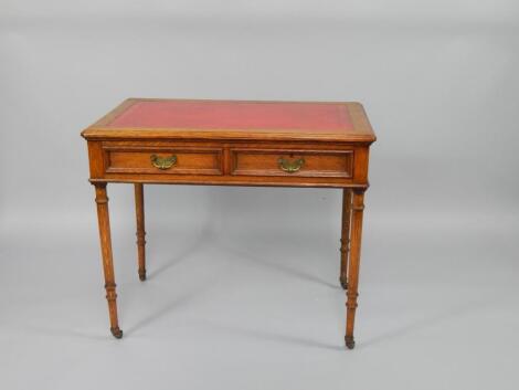 A Victorian oak side table