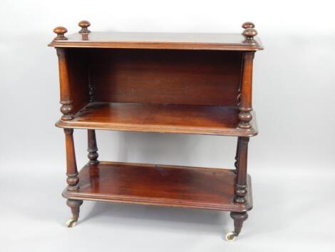 A Victorian mahogany three tier buffet