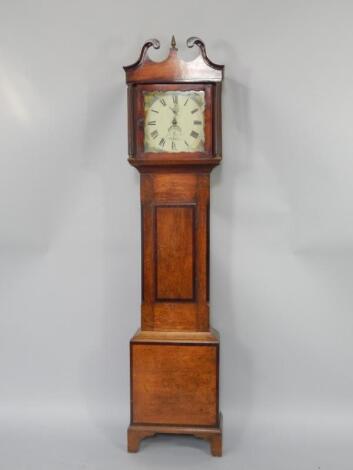 A George III oak and mahogany longcase clock by James Thistle