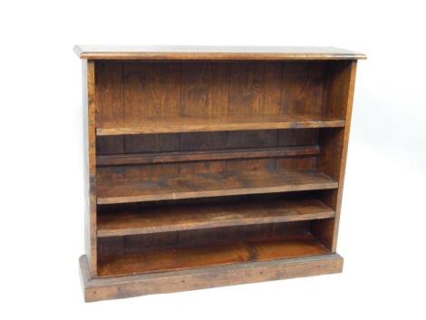 An oak open bookcase