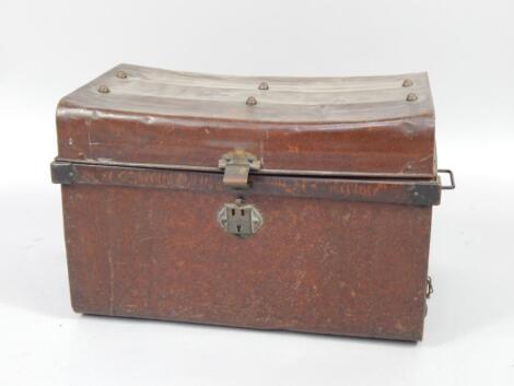 A tin trunk