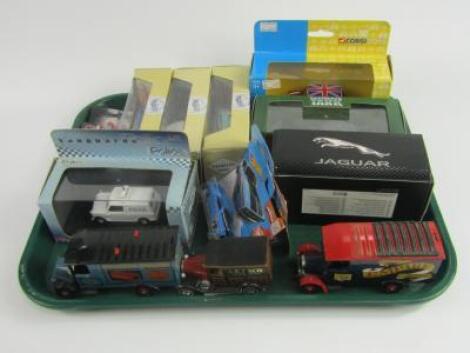 Diecast vehicles including Corgi Morris Mini police van