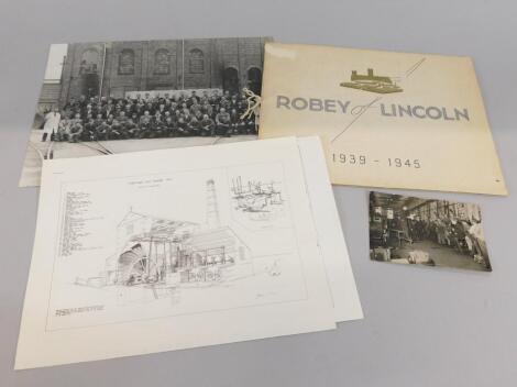 A small collection of ephemera relating to the Robey's Engineering Works of Lincoln