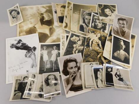 A selection of 1930's/40's publicity postcards of silver screen actresses