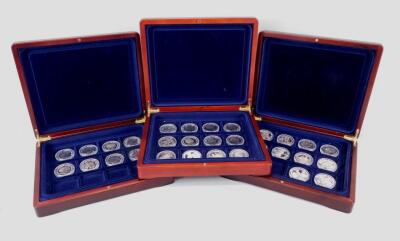 A quantity of nickel silver and silver medallions