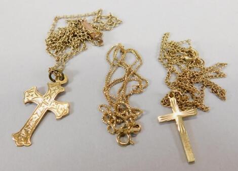 Various 9ct gold chains and pendants