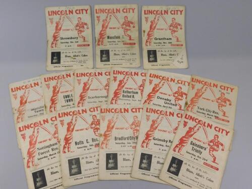 A collection of Lincoln City football programmes