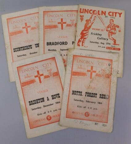 A collection of Lincoln City football programmes