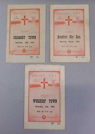 A collection of Lincoln City football programmes