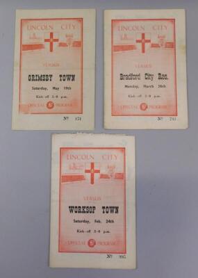 A collection of Lincoln City football programmes